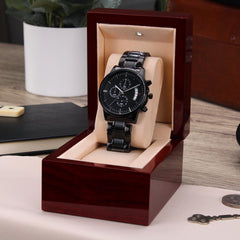 Customized Black Chronograph Watch