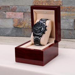 Customized Black Chronograph Watch